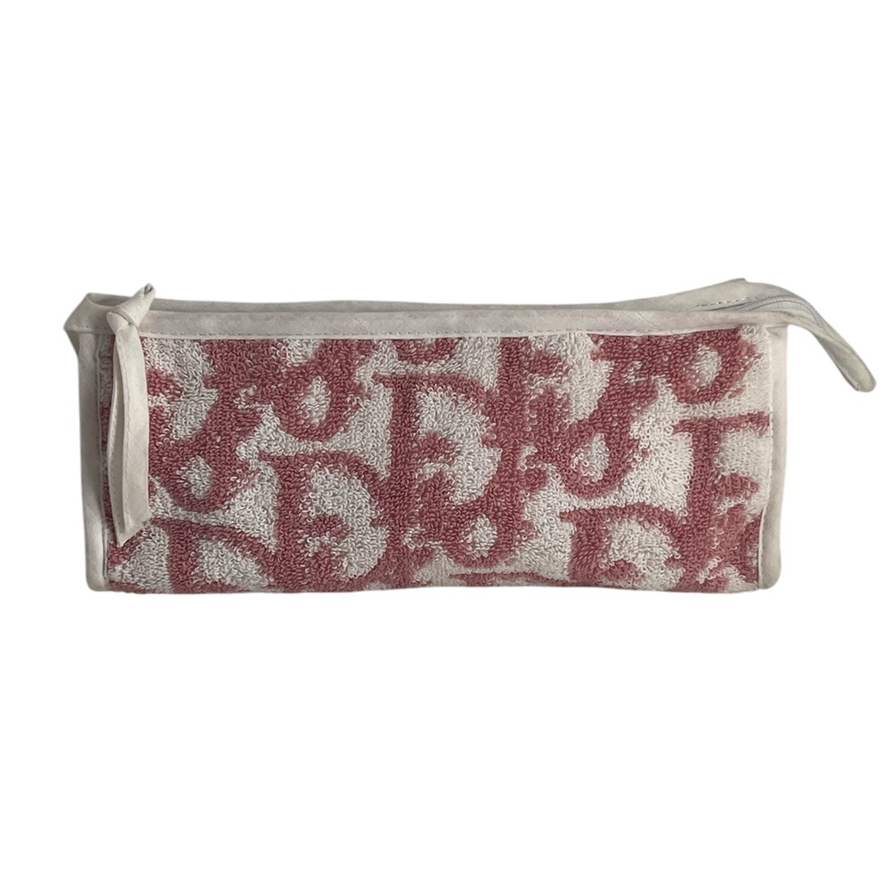 DIOR Trotter Cotton Zip Pouch Pink/White
